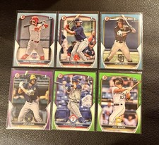 (6) 2023 Bowman Paper - Sky Blue Green Purple Head Bowen Osuna Avina James Grego