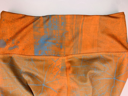 ZYIA Active Light n Tight Hi-rise Leggings Small Moto Orange Weave Pocket Gym - Picture 6 of 10