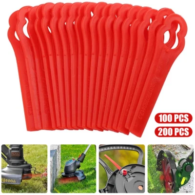 MARKENLOS 200 x Ersatz Kunststoff Messer Klingen für Einhell Akku Rasentrimmer GE-CT 18 Li