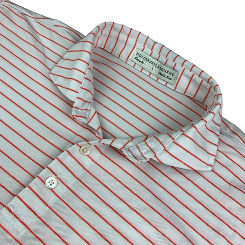 Polo Holderness & Bourne Uomo Performance S/S Riga Bianca/Rosa • Large