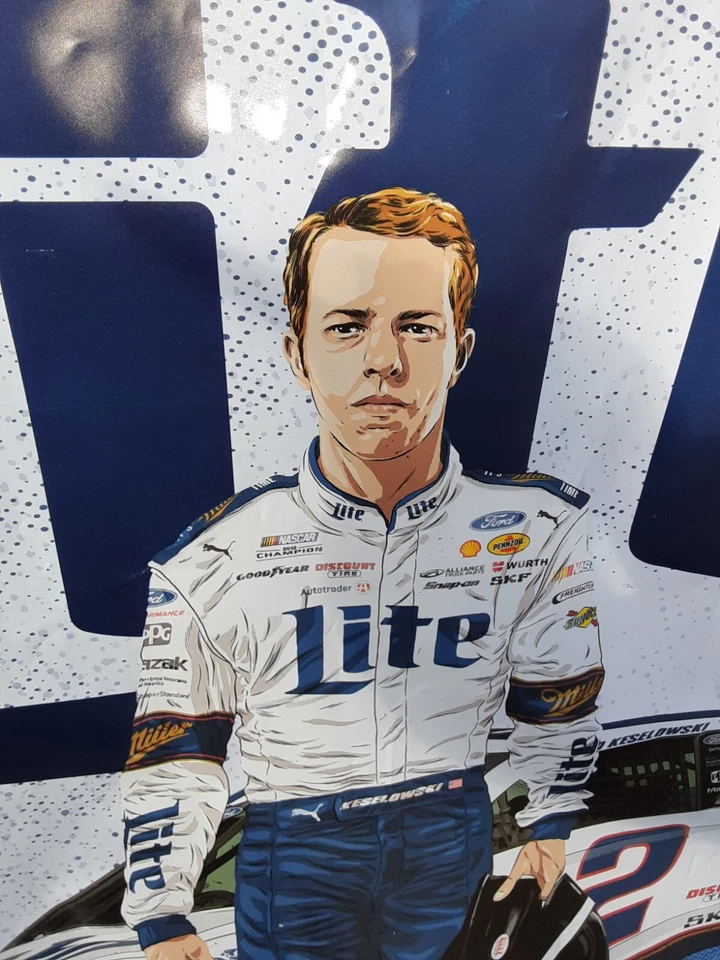Calendario de carreras Nascar 2017 Banner Brad Keselowski Miller Lite plástico pesado 6'x3' Foto 3 de 4