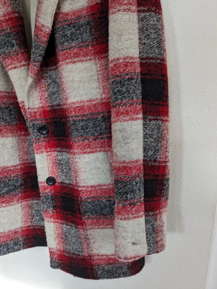 Abrigo Madewell Depot Cocoon a Cuadros Talla Pequeña Lana  Foto 3 de 4