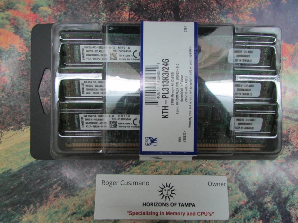 24GB KINGSTON KTH-PL313K3/24G (3X8GB) DDR3 SERVER RAM MEMORY - Image 2 of 2