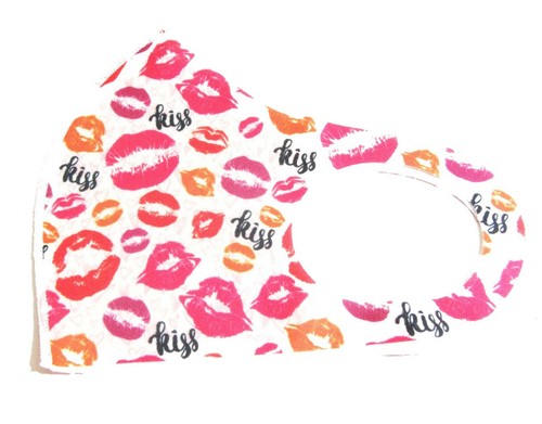Womens Reusable Face Mask - Lip Print Cute Washable Fabric Face Cover - Picture 7 of 14
