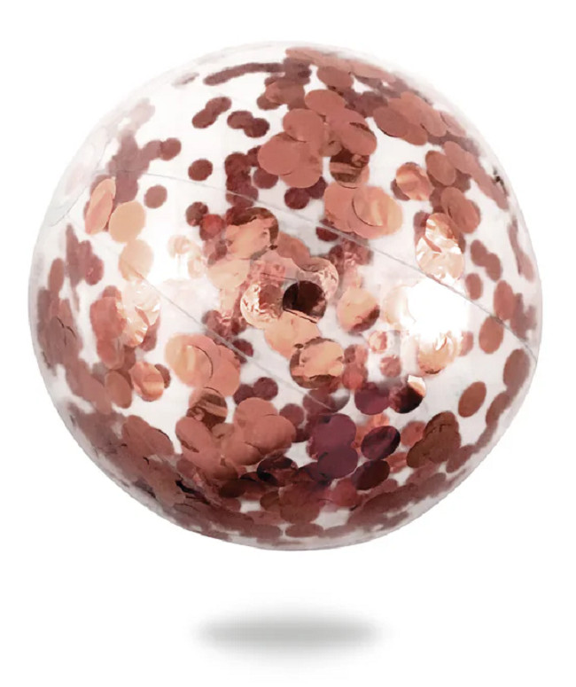 Juguetes inflables confeti dorado rosa 31 cm pelota de playa fiesta piscina vacaciones