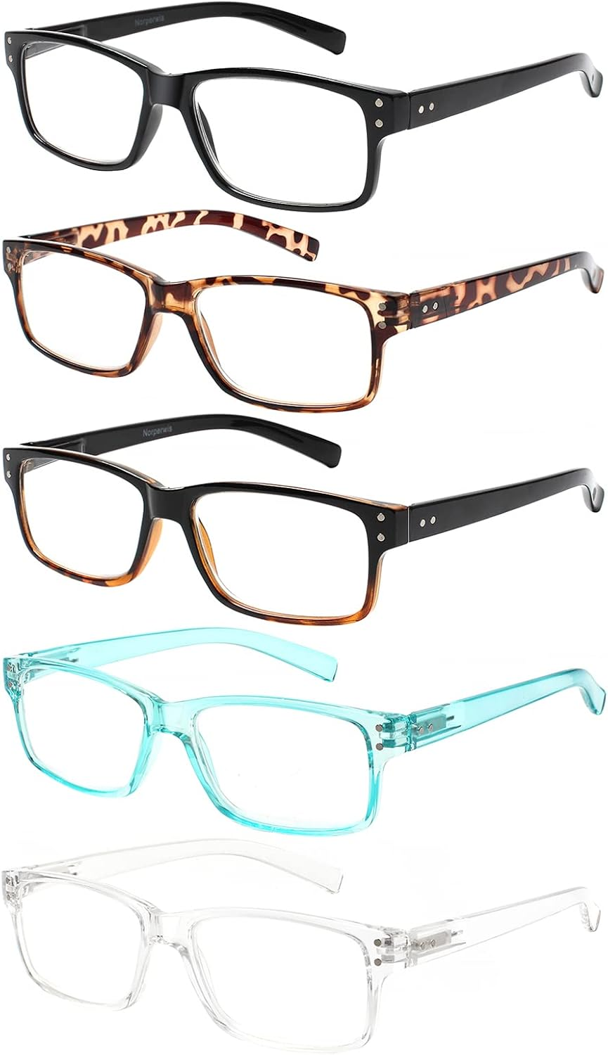5 Pairs Spring Hinge Reading Glasses for Men with Quality Lenses-image