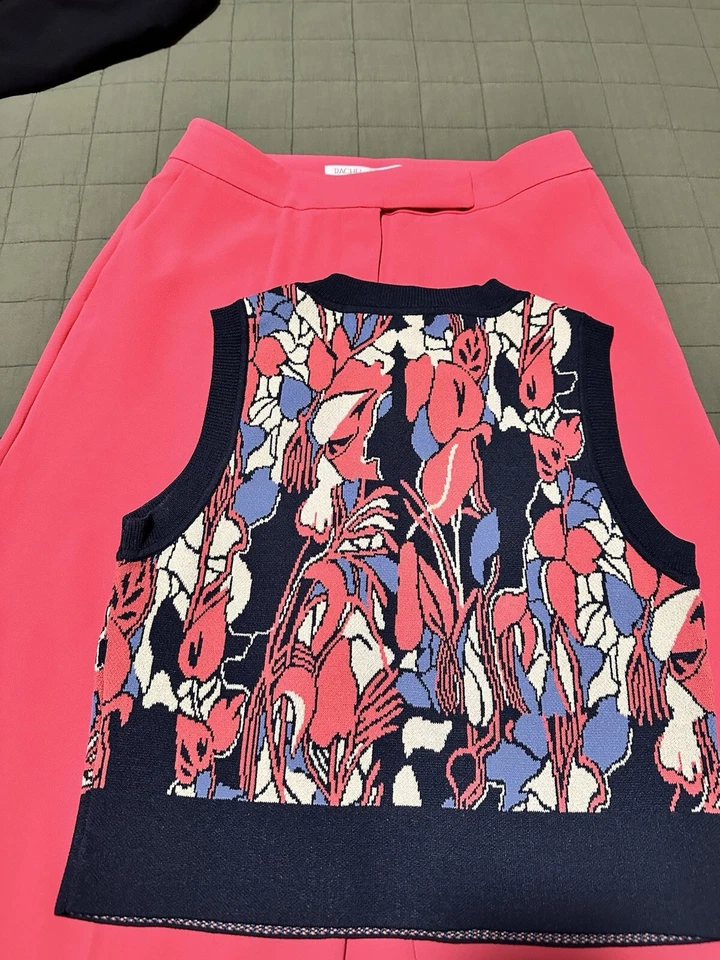 Rachel Roy Pants Pink Flamingo Wide Leg Gaucho Slacks Size 6 - Image 3 of 4