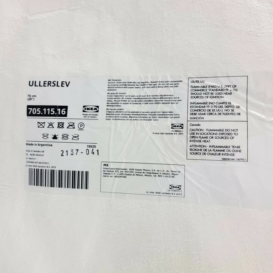 IKEA ULLERSLEV Piel de Oveja Off-White 28" Nuevo 705.115.16 Foto 4 de 4