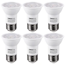 6-Pack Dimmable 6.5W(50W Equiv.) PAR16 LED Spotlight Bulb, 5000K
