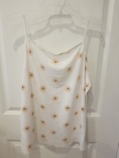 Sonoma Women Spaghetti Strap Cami Tank Cream Txtrd Small