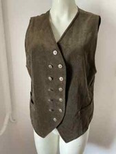 K.t Vest Coat Trachten Brown Size 14 Sk2440