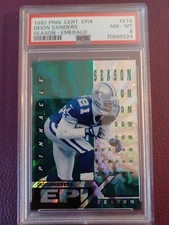 PSA 8 1997 Pinn Tot Cert Deion Sanders season Emerald RC  BEAUTIFUL CARD.  