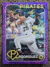 2024 Topps Chrome Endy Rodriguez Purple Speckle Refractor /299 Pirates #295