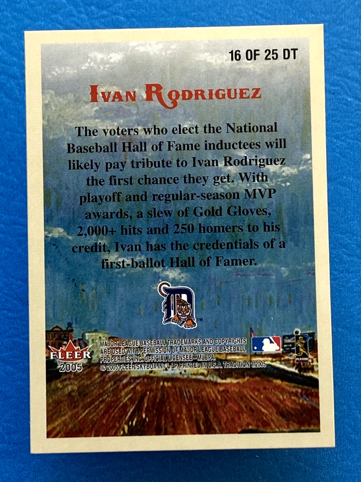 2005 Fleer Tradition Diamond Tributes Ivan Rodriguez #16 DT - Image 2 of 2