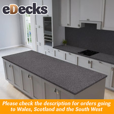 Silver / Grey Getacore Solid Surface Breakfast Bar / Worktop Chamfered Profile