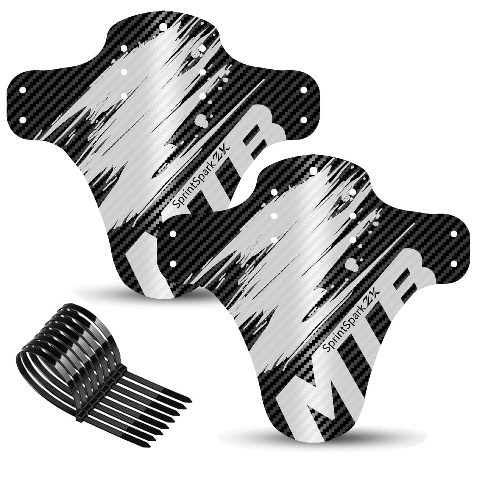 1-2PCS Carbon Fiber Pattern Bike Fender MTB Road Front Rear 