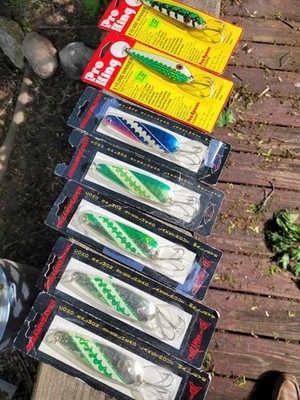 -7- NEW Dreamweaver & Pro King Trolling Spoons Salmon Walleye Trout GLOW