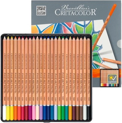 Cretacolor Fine Art Pastel Pencil Set, Set of 24, Multi 