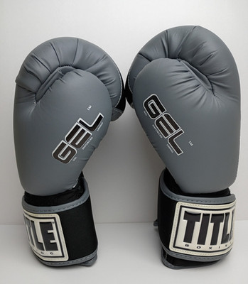 Title Boxing Gel World Bag Gloves Black and Gray Size M