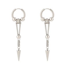 Gothic hoop earrings, Spike Stainless Steel earrings one pair CE02