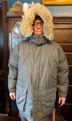 CABELA'S GRAY TALL XXL PARKA FUR HOOD PREMIER NORTHERN GOOSE DOWN EXTREME COLD