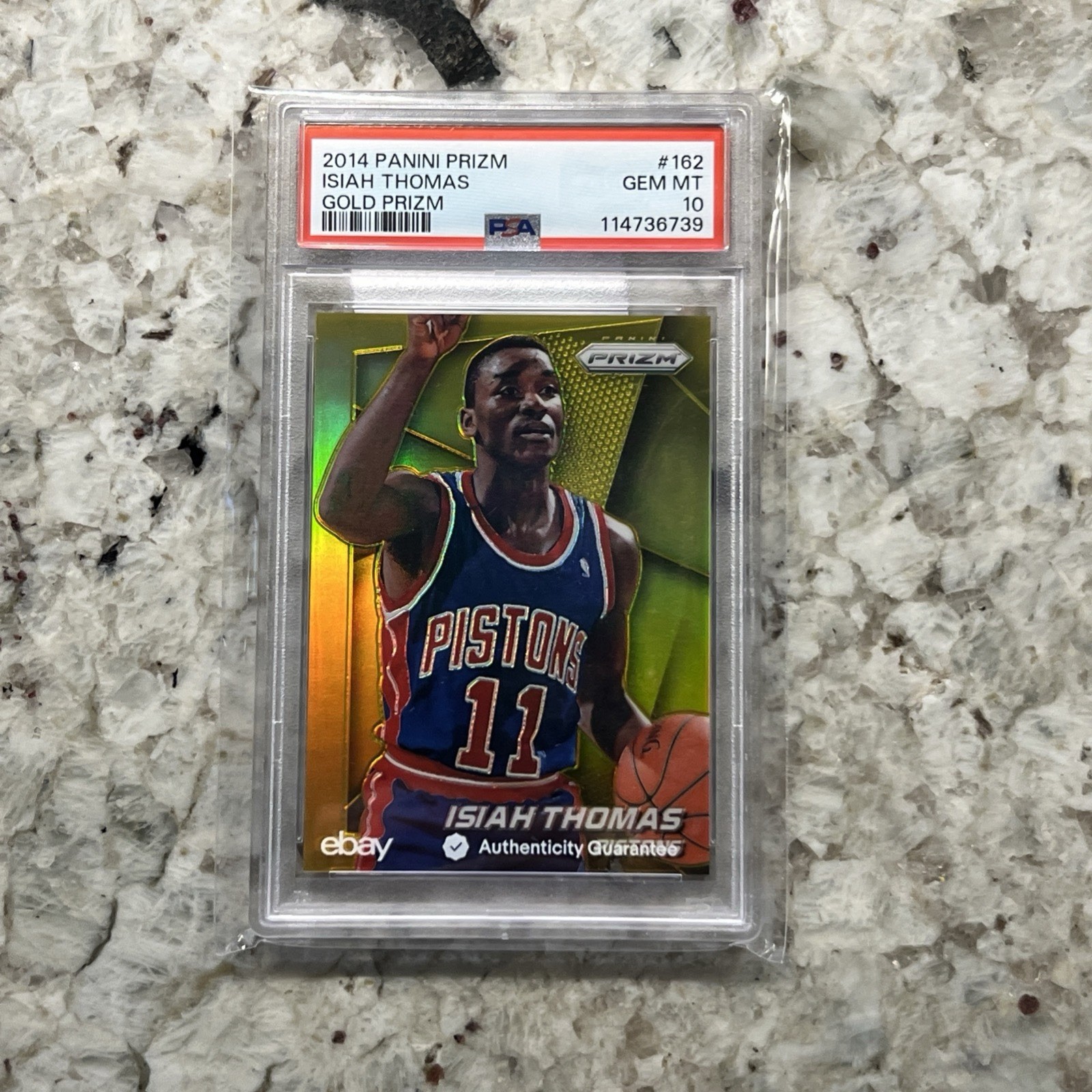 2014 PANINI PRIZM GOLD PRIZM #162 ISIAH THOMAS /10 PSA 10 HOF DETROIT PISTONS