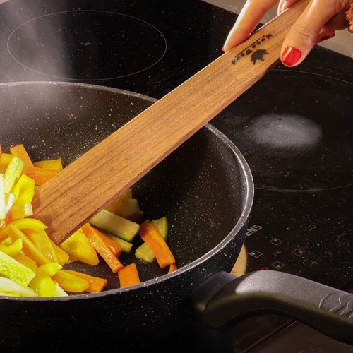 Holzspachtel zum Kochen 12 Zoll Küche 12 Zoll, natürliches Walnussholz - Bild 2 von 7