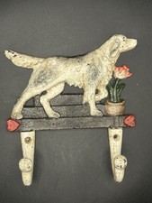 Vintage Cast Iron Metal Dog Retriever Wall Hooks Wall Mount Hanger Rack