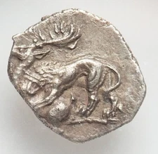 TARSUS Cilicia MAZAEUS Lion & Deity NGC 361BC Silver Ancient Greek Obol Coin 556