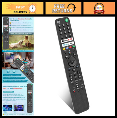 Universal Replacement TV Remote for Sony Bravia Smart TVs 2019-2026, Voice Contr