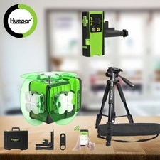 Niveau laser vert autonivelant Huepar avec support rigide + récepteur + trépied