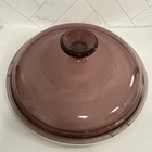 Vintage 8 " Pyrex V 2 5 C A Round Cranberry Ribbed Glass Replacement Lid