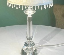 Crystal Chrome Table Lamp Base   MCM Modern Glam Classic Style 27  Excellent