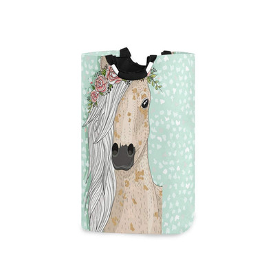 Senya Beautiful Horse Flower Large Storage Basket Collapsible Organizer Bin