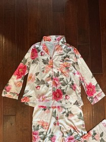 Victoria&rdquo;s Secret Satin Long Pajama Set Floral Design Sz L