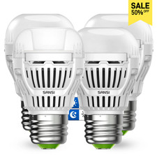 SANSI 800LM LED Light Bulb Dusk To Dawn A15 8W 60W Equiv. 5000K Daylight Outdoor