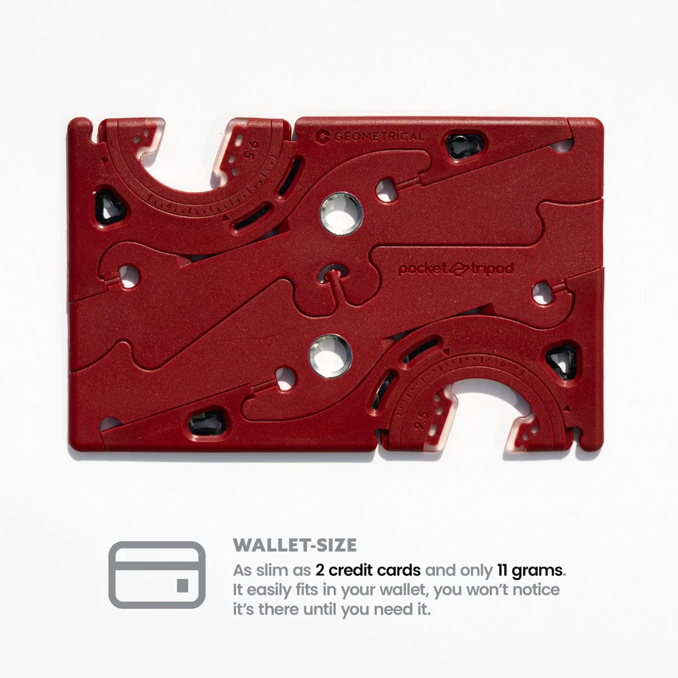 Pocket Tripod PROv2 Wallet-Size iPhone Tripod - Universal Kit (Blood Red) - Image 2 of 4