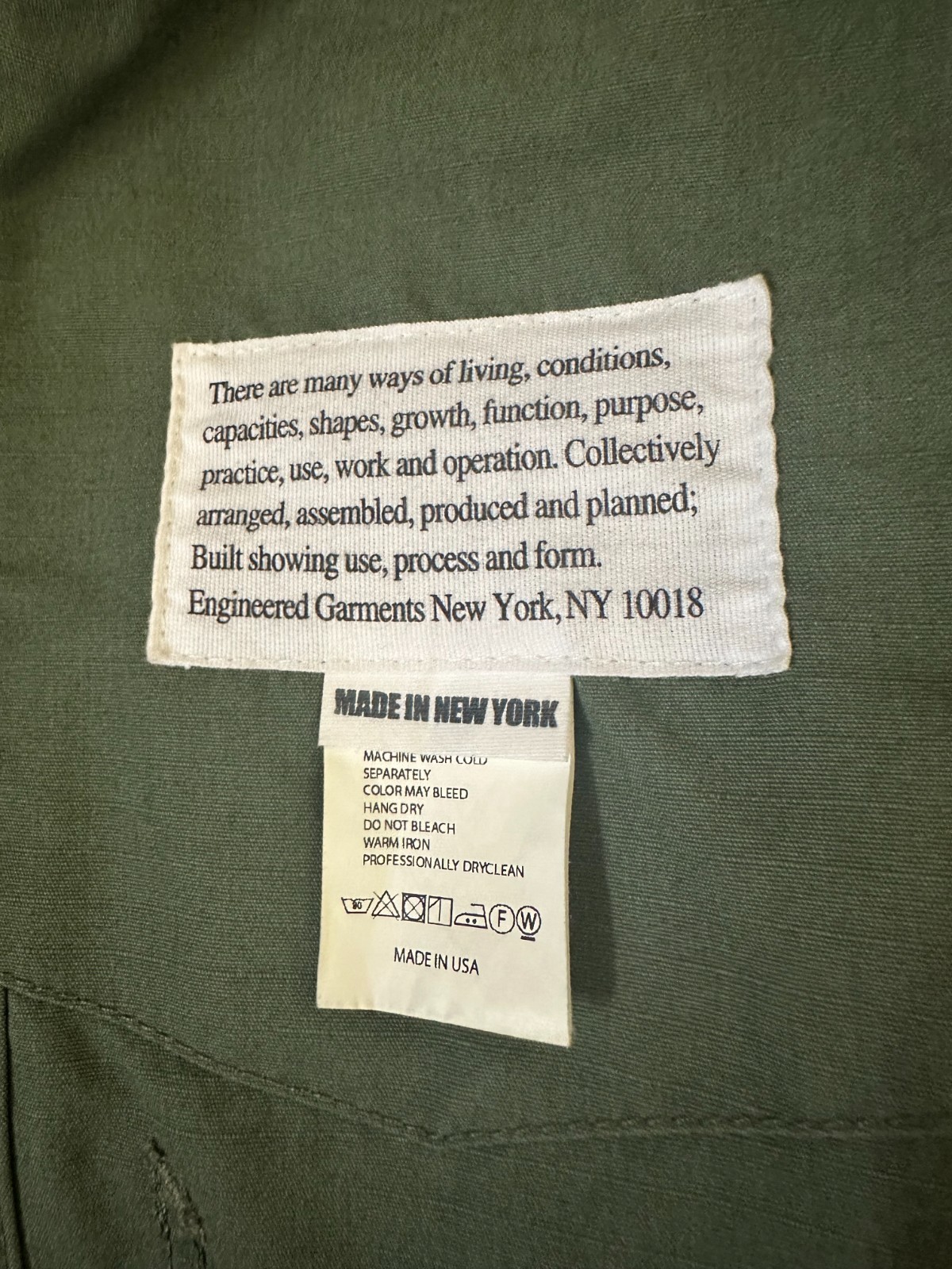 Engineered Garments Nyco Ripstop Jacket Olive Siz… - image 9