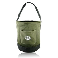 Canvas Utility Bucket 12"x15", Round Tool Bucket, Reinforced Base & Carry Han...