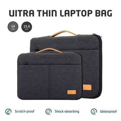 Urban Shockproof Laptop Sleeve Case 14 & 15,6 Zoll Slim Polyester Carry Bag Dark
