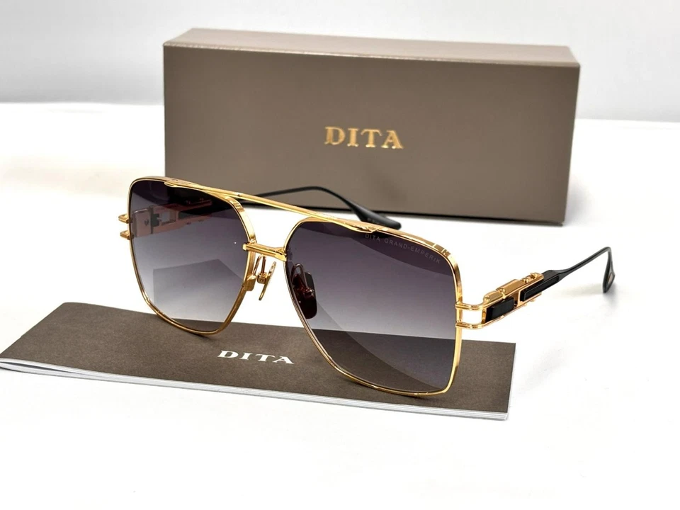 DITA GRAND EMPERIK DTS159-A-01 Matte Black/Gold - Antique Grey Lens Sunglasses - Image 3 of 4