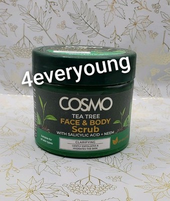 Cosmo tea tree  Face & Body Scrub with salicylic acid + neen 325mL