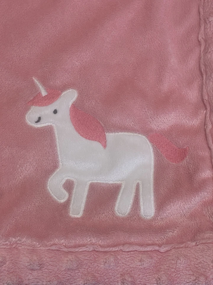 Manta unicornio Carter's Child of Mine rosa felpa Sherpa Minky Foto 2 de 4