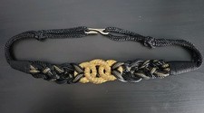 Vintage 1990  s Belt Black  Gold Metallic Braided Adjustable Belt