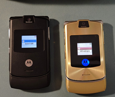 2x Original Motorola RAZR Set: V3i Dolce & Gabbana Gold + V3r Schwarz .