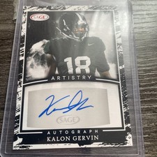 Kalon Gervin 2022 SAGE Artistry Auto Rookie Autograph RC  Kansas #A-KG2