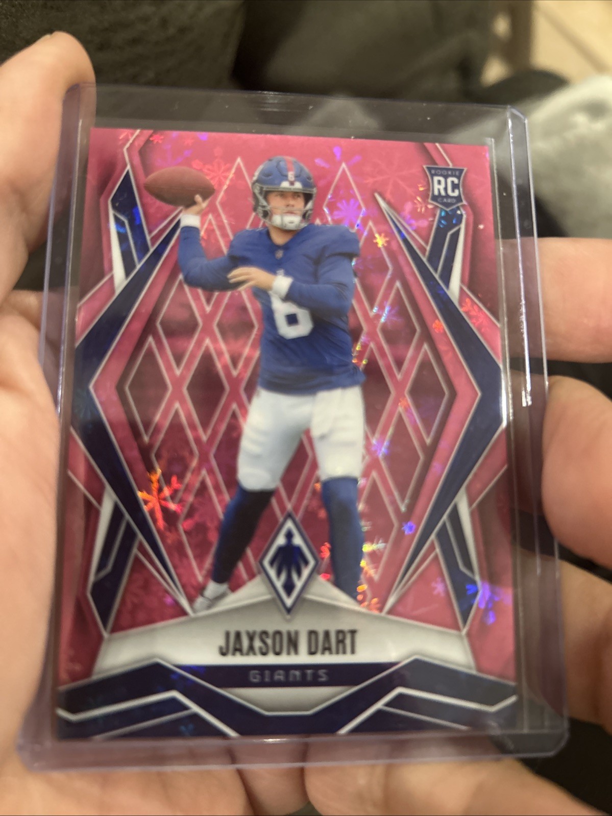 2025 Panini Phoenix Jaxson Dart RC Pink Winter /299 #200 — Hot QB Rookie