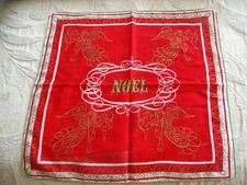 Vintage Christmas Noel Handkerchief Arch Angels Signed Tammis Keefe