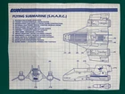 GI JOE Vintage BLUEPRINTS INSTRUCTIONS sheet FLYING SUBMARINE (S.H.A.R.C) 1984