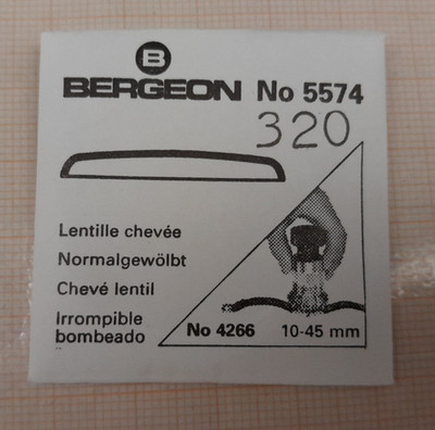 Uhrenglas Ersatzglas gewölbt Armbanduhr  DOMED ACRYLIC WATCH GLASS BERGEON NOS